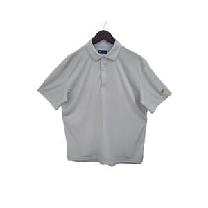 PGA Tour Men's Polo Shirt Size M Light Gray Short Sleeve Collared Button-Up